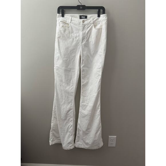 NWOT Women’s Paige Boot-Cut Corduroy Pants in White SZ 27 - Picture 1 of 5